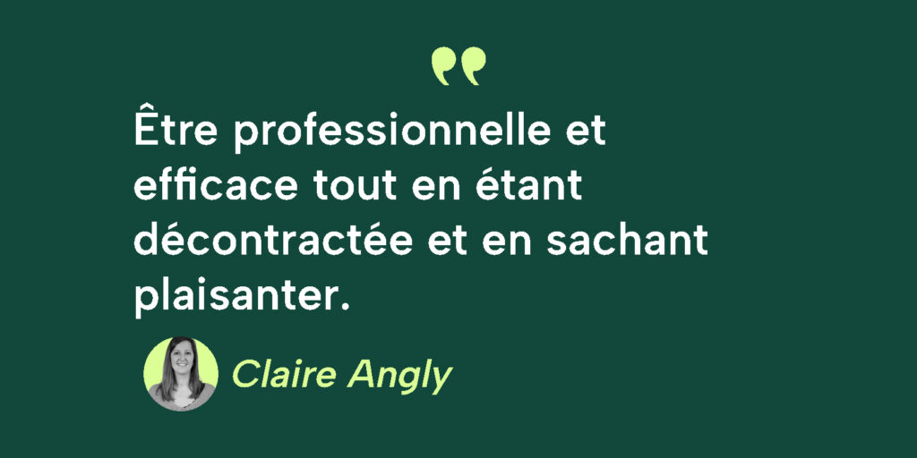Extrait de témoignage sur fond vert de Claire Angly
